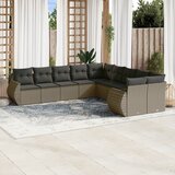 vidaXL 10-dijelni set vrtnih sofa poliratan s jastucima svijetlosivi | shoptok.hr