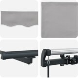 vidaXL Ručno upravljiva uvlačiva tenda svjetlosiva 500x300 cm, Zamjena tkanine za tendu 5x3 m Svjetlosiva | shoptok.hr