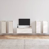 TV ormarići 5 kom bijeli od masivne borovine | shoptok.hr
