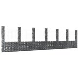 vidaXL Gabion košara U-oblike s 7 stebri železo 740x20x200 cm | Shoptok.si