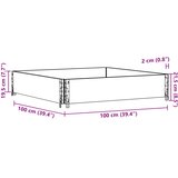  Vrtna sadilica crna 100x100 cm od masivne borovine | shoptok.hr