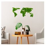 WALLXPERT Zidna dekoracija Mapa svijeta, 70x32 cm 6 mm, Zelena | Eponuda.ba