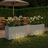  Vrtna saksija 2 kom. Bijela 100 x 30 x 49 cm Čelična vrata | shoptok.hr