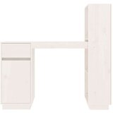 vidaXL Pisalna miza bela 110x53x117 cm trdna borovina | Shoptok.si
