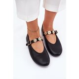 Boto Women's Ballerinas With Strap And Golden Decorations Black Firicene | shoptok.hr