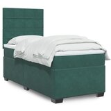 vidaXL Box spring krevet s madracem tamnozeleni 100x200 cm baršunasti | shoptok.hr