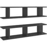  Zidne police 2 kom sjajne sive 90x18x20 cm konstruirano drvo | shoptok.hr