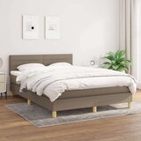  Box spring postelja z vzmetnico taupe 140x190 cm blago Cene