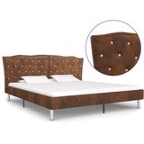 vidaXL Posteljni okvir rjav iz umetnega semiš usnja 180x200 cm, (20902778) Cene