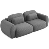Makamii Temno siva raztegljiva/s prostorom za shranjevanje sedežna garnitura iz rebrastega žameta 266 cm Kini – | Shoptok.si