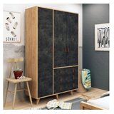 Woody Fashion Ormar Debeli 120x187x52cm Hrast-Tamno siva | Eponuda.ba