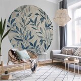  Okrugla fototapeta - Delicate botanical motif with blue leaves 180x180 | shoptok.hr
