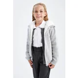 Defacto Girls' Back To School Hooded Cardigan