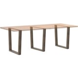  noge jedilne mize v-oblika 3 kosi naravno jeklo 80x(72-73,3) cm, (21828288) | Shoptok.si