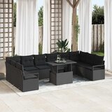  Sjedeća garnitura za vrt 11 kom. 10-Broj sjedala Crna poliratan 100 x 55 x 73 cm | Shoptok.si