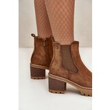 Boto Women's Insulated Heeled Boots Eco Suede Brown Irissinae | ePonuda.com