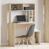 vidaXL Pisalna miza s policami sonoma hrast 100x45x140 cm inž. les | Shoptok.si