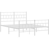  Metalni okvir kreveta uzglavlje i podnožje bijeli 160x200 cm | shoptok.hr