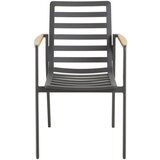 Premium Living STOL tikovina aluminij antracit, temno siva | Shoptok.si