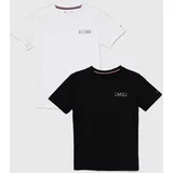Tommy Hilfiger Otroška bombažna kratka majica 2-pack črna barva
