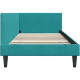  Kutni okvir kreveta s uzglavljem Tirkizna 90 cm x 190 cm Baršun | shoptok.hr