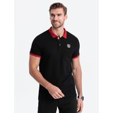 Ombre Men's polo shirt with colored accents - black Cijene