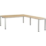 mauser Pisalna miza, kotna, spodnji del iz kvadratne/okrogle cevi, VxŠxG 650 - 850 x 2000 x 900 mm, kotni element na desni strani (širina 1200 mm), pl | Shoptok.si