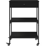  Kuhinjska kolica crna 60 x 48 x 89,5 cm od konstruiranog drva | Eponuda.com