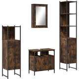 Maison Chic Kopalniški sestavi - Kopalniška garnitura 4-delna dimljeni hrast inženirski les, (21787598) | Shoptok.si