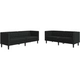 vidaXL Dnevna soba kavč 2 pcs Črna 194 x 74,5 x 70,5 cm Umjetno usnje, (5000138177) Cene