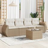  5-dijelni vrtni set sofa s jastucima bež od poliratana | shoptok.hr