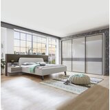 Dieter Knoll POSTELJNA GARNITURA 180 cm x 200 cm , steklo, tekstil, leseni material rjava, siva | Shoptok.si