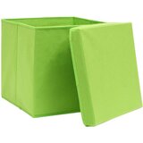 vidaXL škatle za shranjevanje 4 kosi zelene 32x32x32 cm blago | Shoptok.si