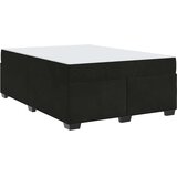 vidaXL Posteljni okvir z vzmetnico z vzmetnico Črna 140 x 200 cm Žamet | Shoptok.si