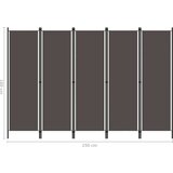 vidaXL Sobna pregrada s 5 panela antracit 250 x 180 cm | shoptok.hr
