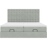 vidaXL Otomanski posteljni okvir z vzmetnicami siv 180x200cm žamet | Shoptok.si