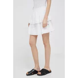 Pepe Jeans Pamučna suknja Prana boja: bijela, mini, širi se prema dolje