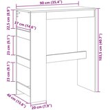 vidaXL Barski stol s držačima boja hrasta 90x40x103,5 cm drveni | shoptok.hr