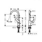 Hansgrohe Visoka baterija za lavabo HANSGROHE LOGIS 210 (71130000) | ePonuda.com
