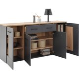 Modern Living Široka Komoda Amare, Antracit, Barva Hrasta | Shoptok.si