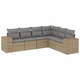  The Living Store Vrtna sedežna garnitura 6-delna z blazinami bež poli ratan - Vrtna Sedežna Garniture, (21443627) | Shoptok.si