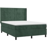  Box spring s madracem LED tamnozeleni 140x200 cm baršun | shoptok.hr