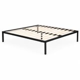  Metalni krevet 190x200 cm s letvičastom podnicom minimalistički crni okvir ModernHome | shoptok.hr