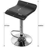 Fort okretni tabure od crne eko kože s kromiranom bazom x 2 | shoptok.hr