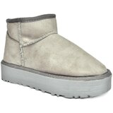 Fox Shoes R612033402 Gray Suede Women's Boots with a Pile Inner Thick Soled Ankle Boots | shoptok.hr