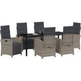  Vrtni set za objed 7 kom. Siva poliratan | shoptok.hr