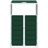  Spremnik za kantu za jednu kantu na kotačiće, zeleni, 72 x 81 x 115 cm, čelik | shoptok.hr