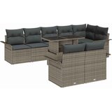  Sjedeća garnitura za vrt 9 kom. Siva Poli ratan Svjetlosiva 100 x 55 x 73 cm | shoptok.hr