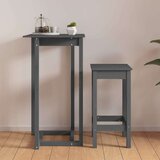 vidaXL Barska miza siva 60x60x110 cm trdna borovina | Shoptok.si
