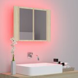  LED kupaonski ormarić s ogledalom boja hrasta 60x12x45 akrilni | Eponuda.com